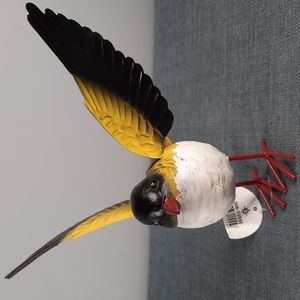 Goldfinch Bird Garden Statue Figurine Figure Indoor Outdoor Painted Resin Metal